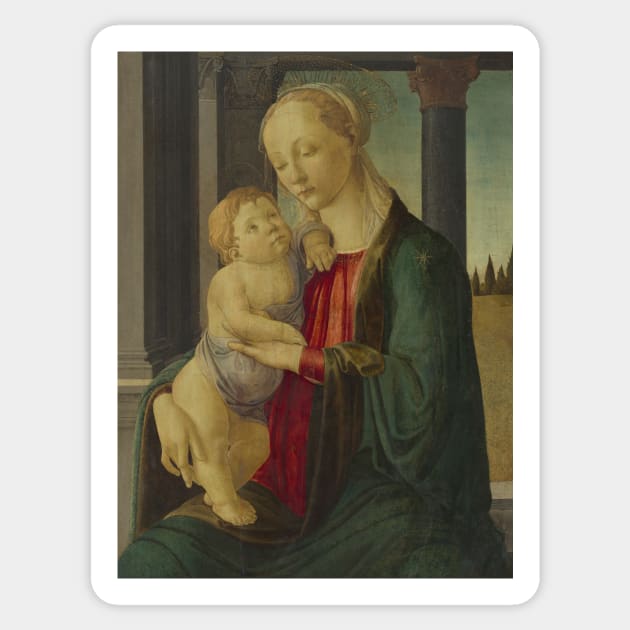 Madonna and Child by Sandro Botticelli Sticker by Classic Art Stall